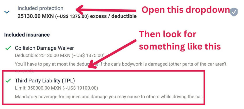 Rental Third Party Liability (TPL)
