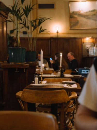 The seats in Restaurant Pelikan