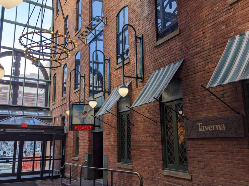 View of the restaurants from the outside at the Greektown Area