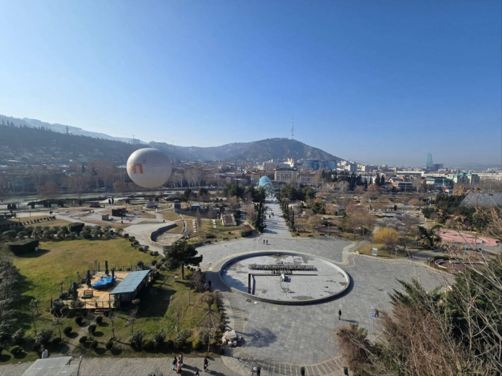 Overlooking view of Rike Park during morning