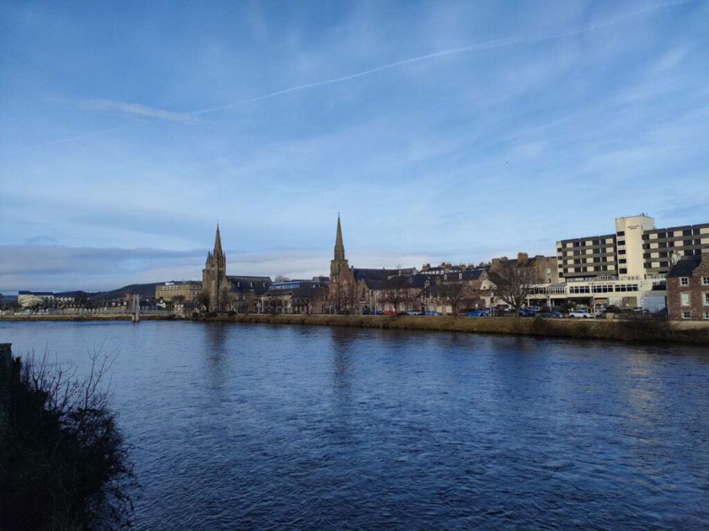 View of the calm waters of River Ness in Inverness