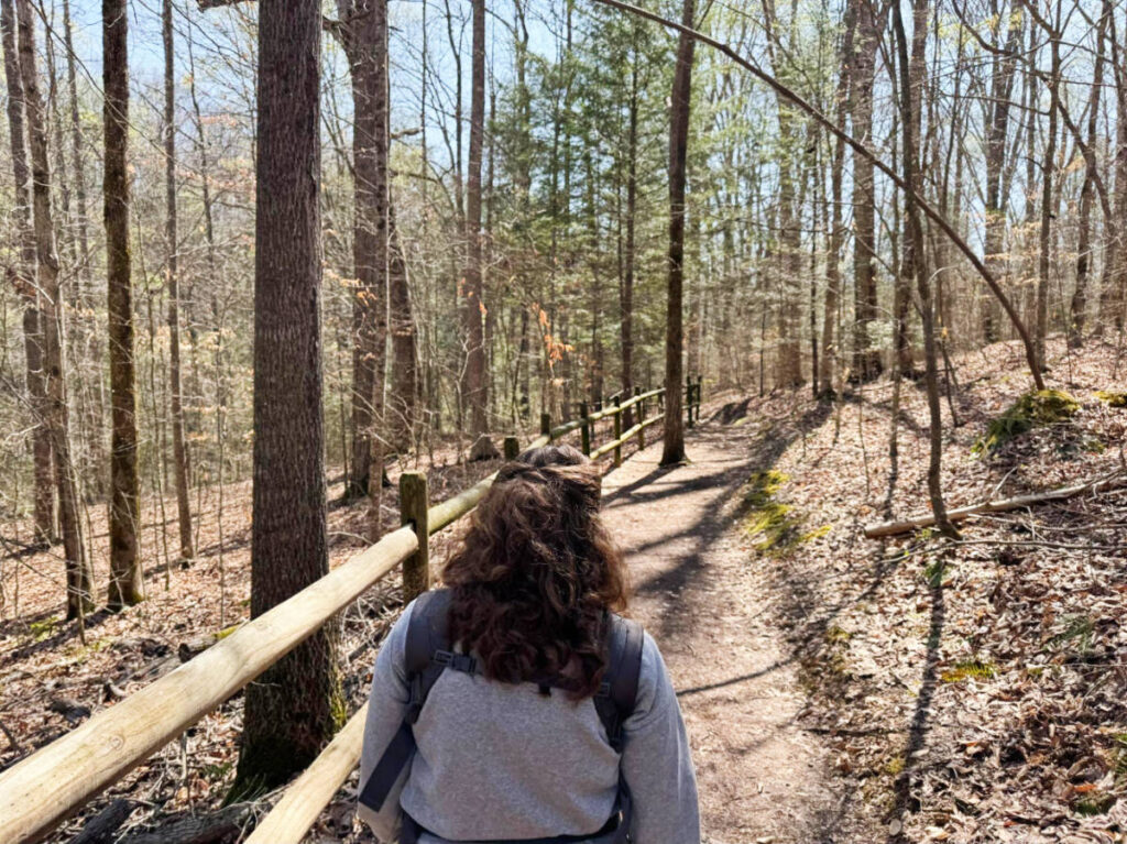 The author, Elizabeth Demolat at the Burgess Falls State Park