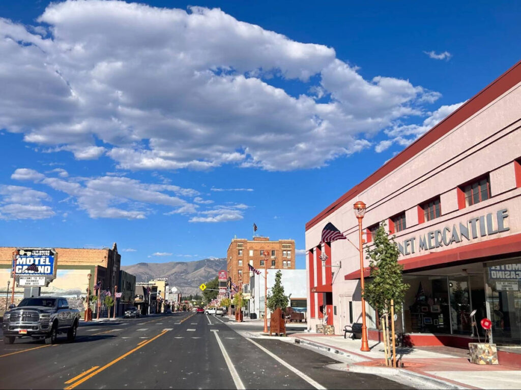 View of a street in Ely, Nevada