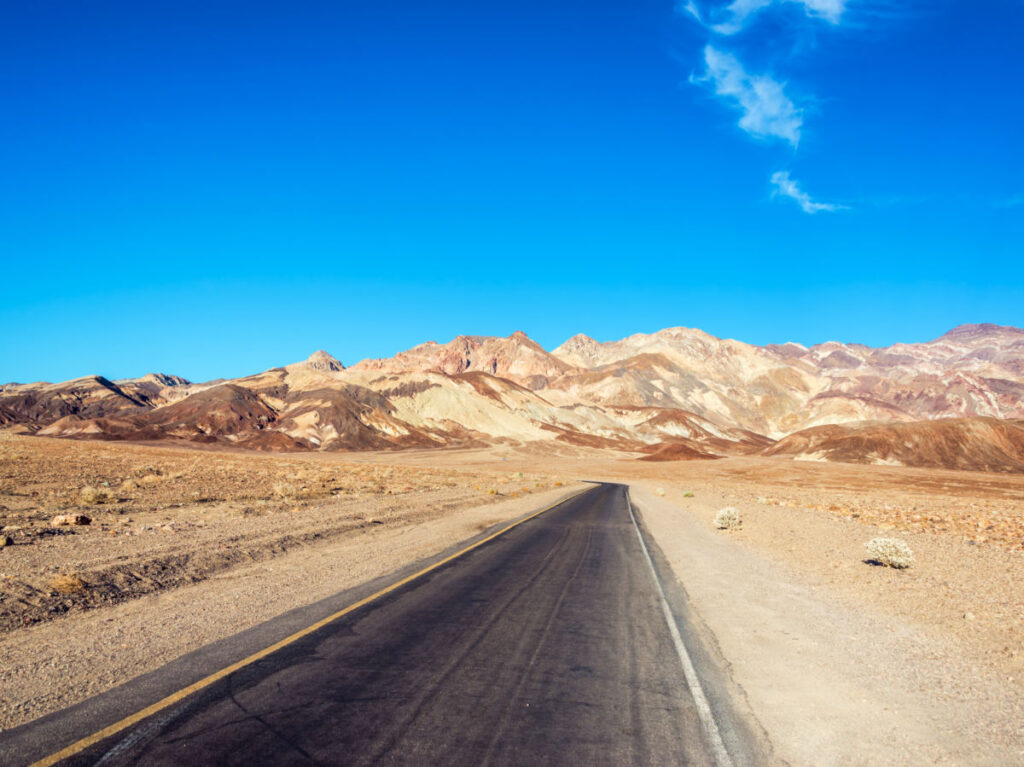 The Road to scenic Artists Drive in Death Valley National Park