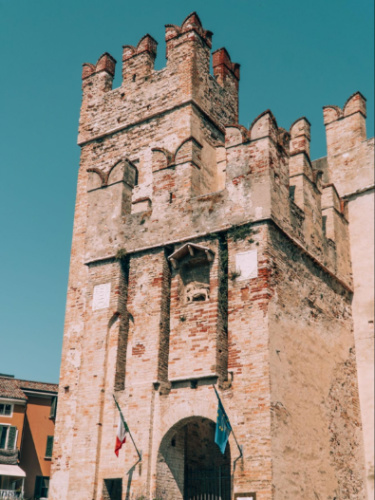 The exterior and entrance to Rocca Scaligera Castle