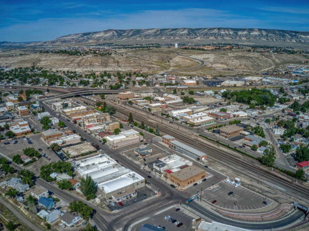Overlooking view of Rock Springs in Wyoming