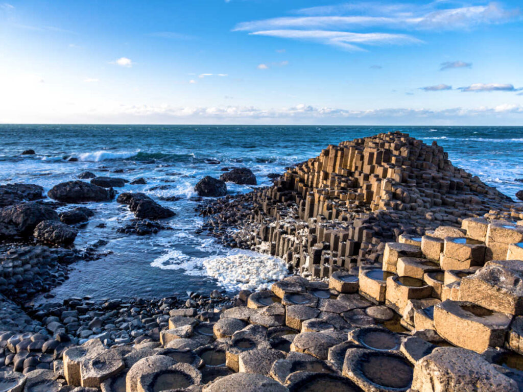 The piled rocks at the Giant’s Causeway
