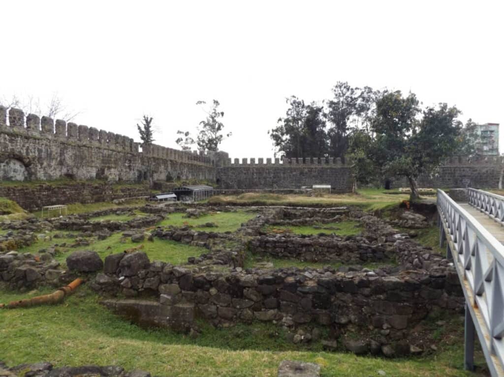 View of the walls and interior of Roman Fortress at Gonio