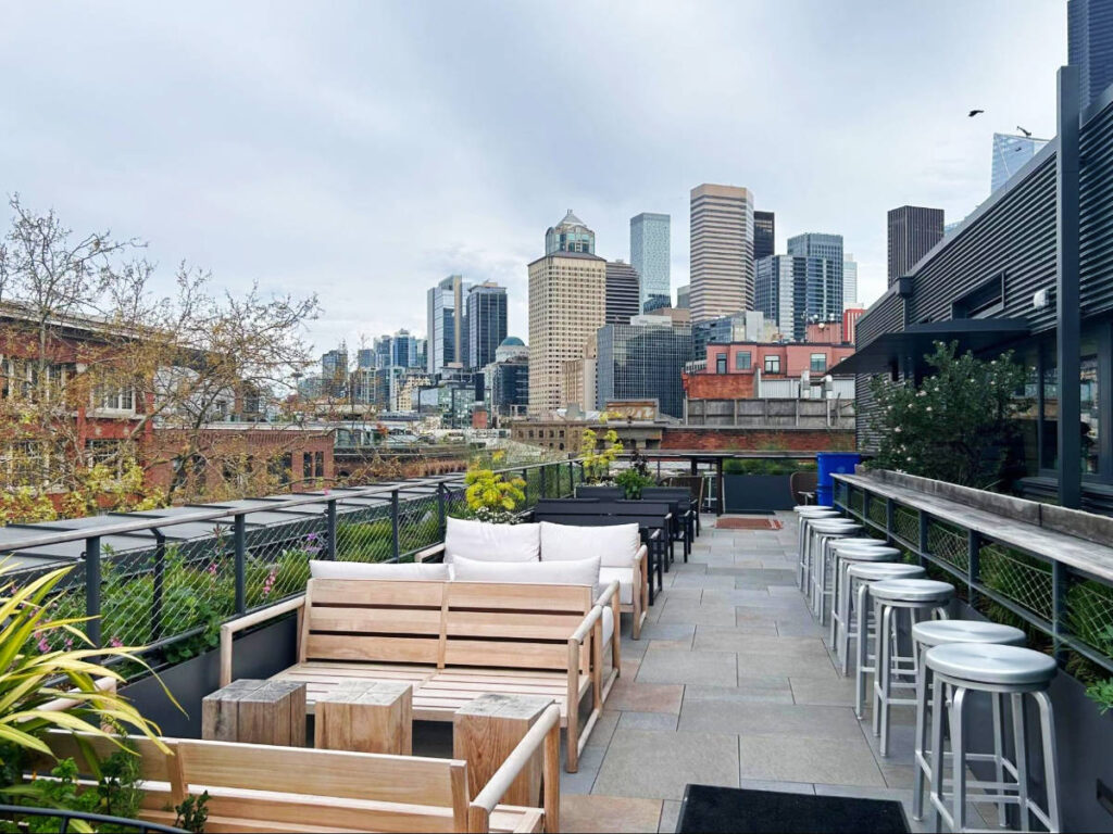 View at the rooftop of the Populus Seattle