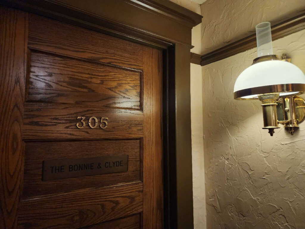 View of the room 305 door at The Stockyards Hotel