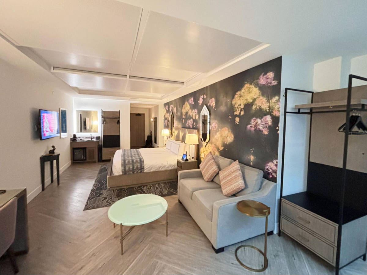 The intricate interior of the room in EXchange Hotel