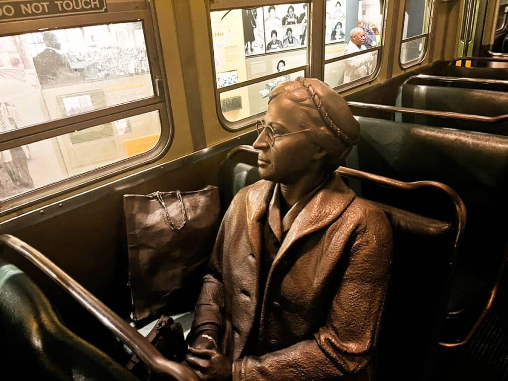 The Rosa Parks statue at the National Civil Rights Museum
