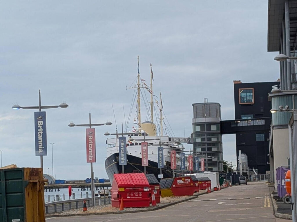 The Royal Yacht docked at Ocean Terminal