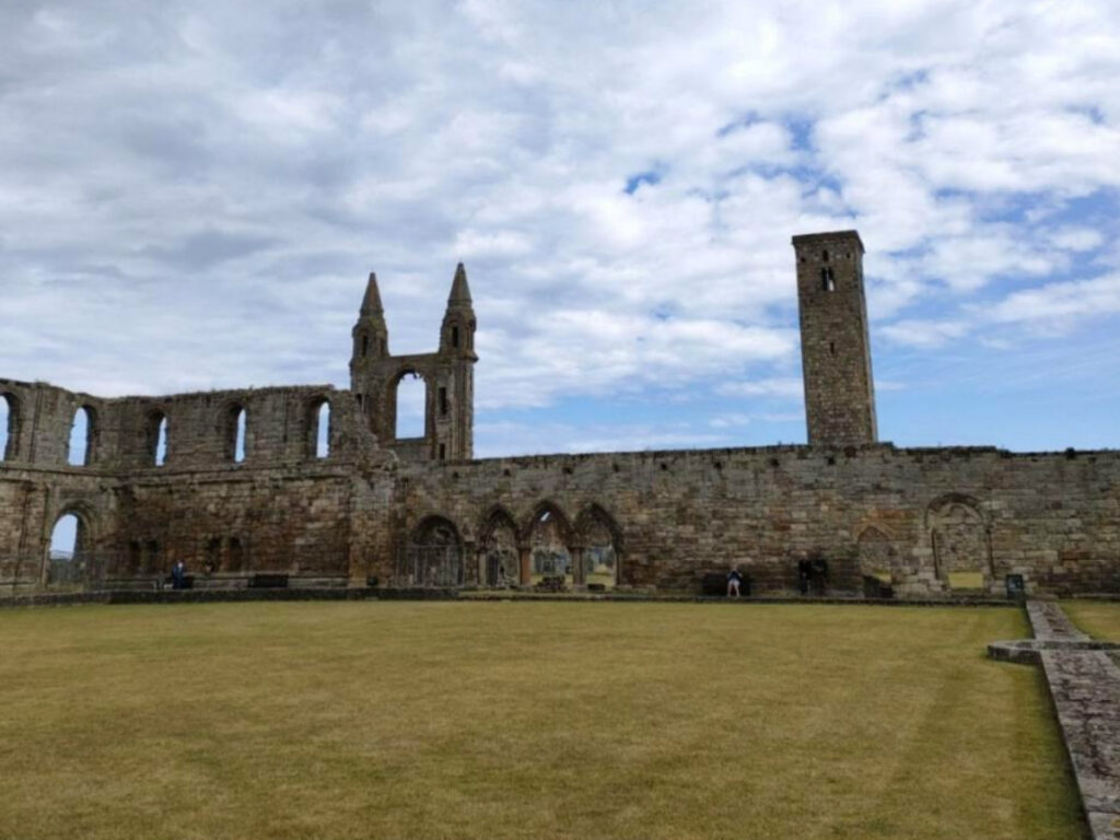 View of the remnants of the ruins of St Andrews Cathedral