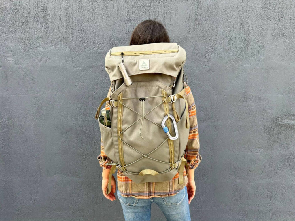 The author, Abigail Bliss wearing the Salkan Carry-On Backpack