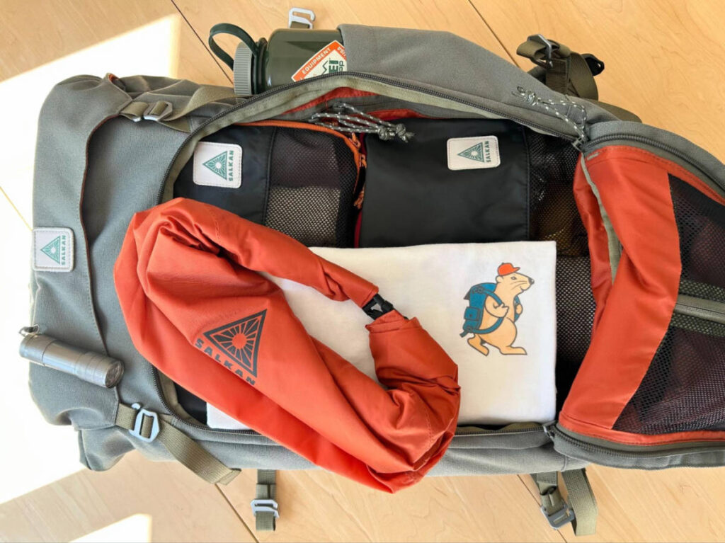 View of things from the inside of the Salkan Carry-On Backpack
