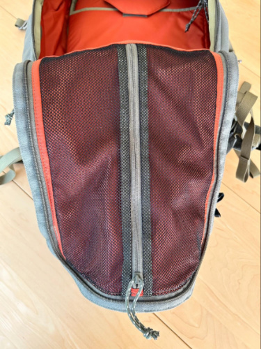 View of a mesh pocket inside the Salkan Carry-On Backpack