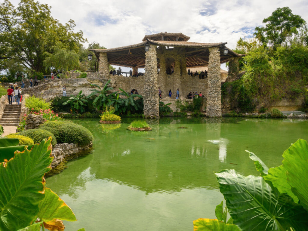 View of the calm waters and greeneries at San Antonio Japanese Tea Garden