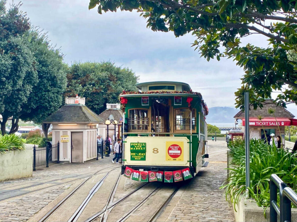 The cable car line in the city of San Francisco