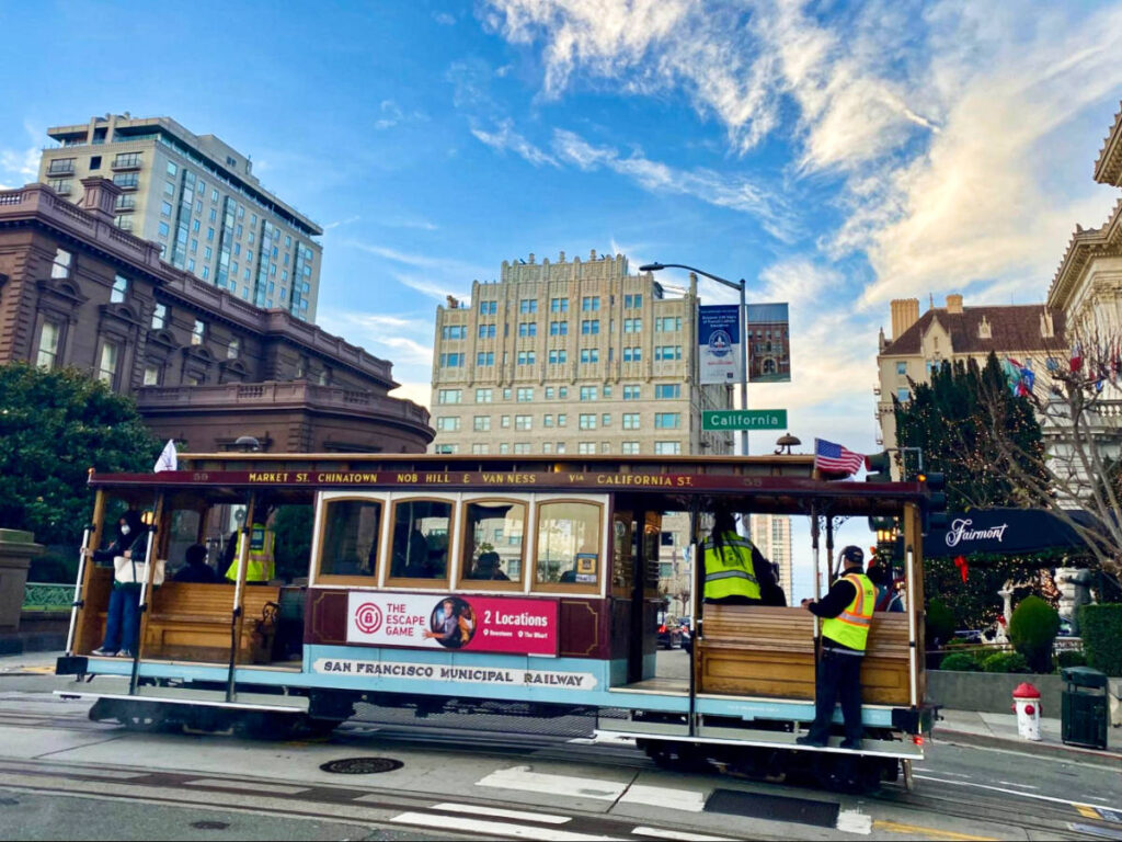 The cable car line in the city of San Francisco