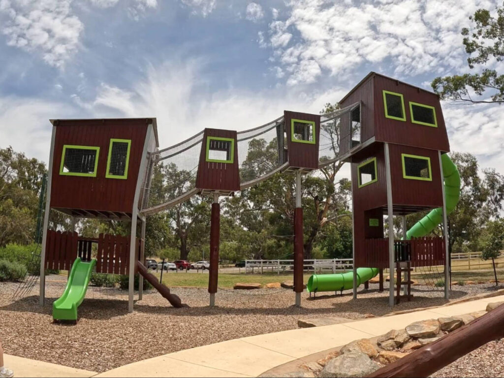 View of the playground at the Sandy Beach Reserve