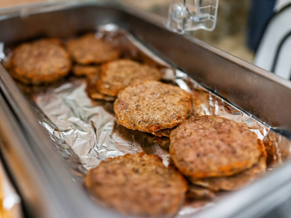 Goetta sausages on a tray at the Glier’s Goettafest
