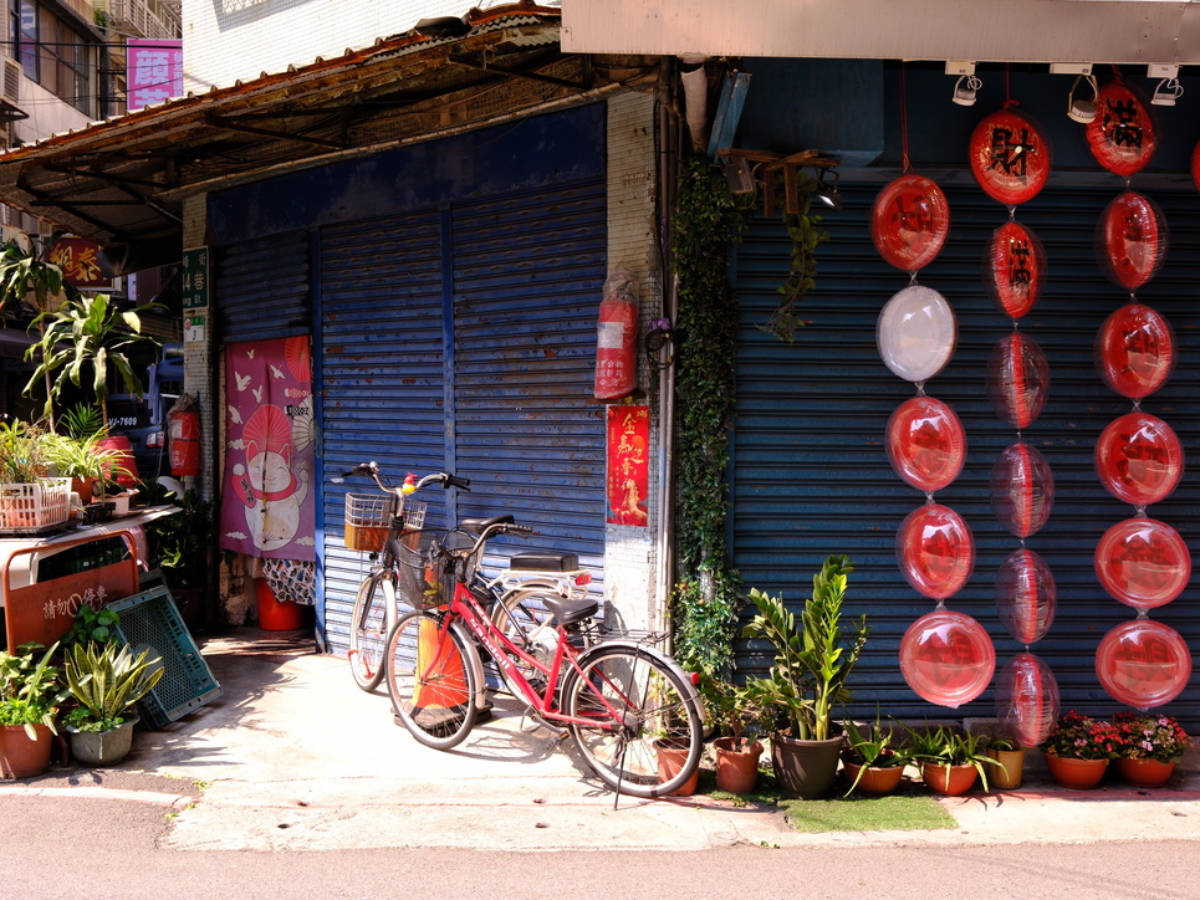 A bicycle parked on the side of a street in Datong
