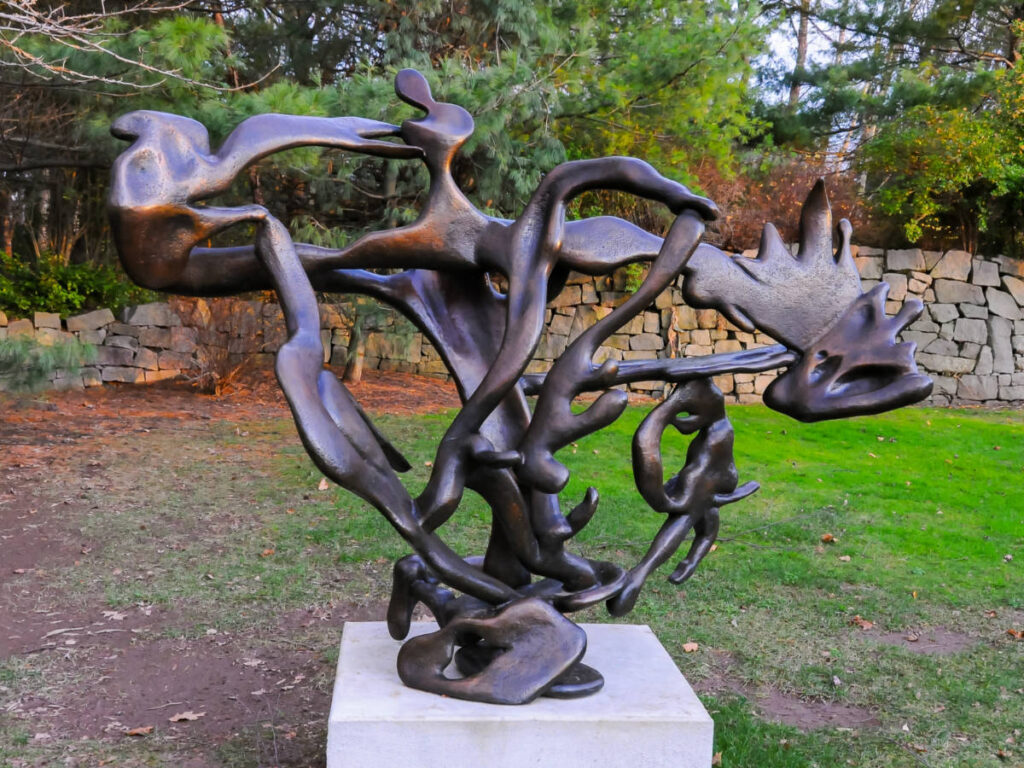 Closeup look of the unique sculpture at the Grounds for Sculpture