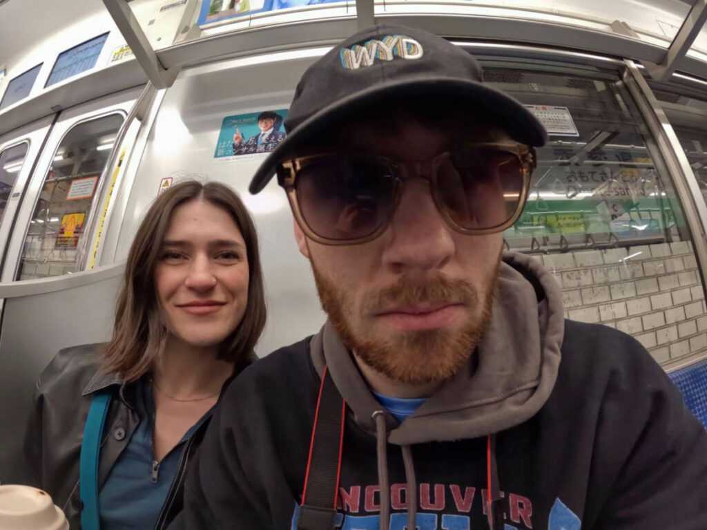 The author, Betty Hurd with her partner at the Nagano station