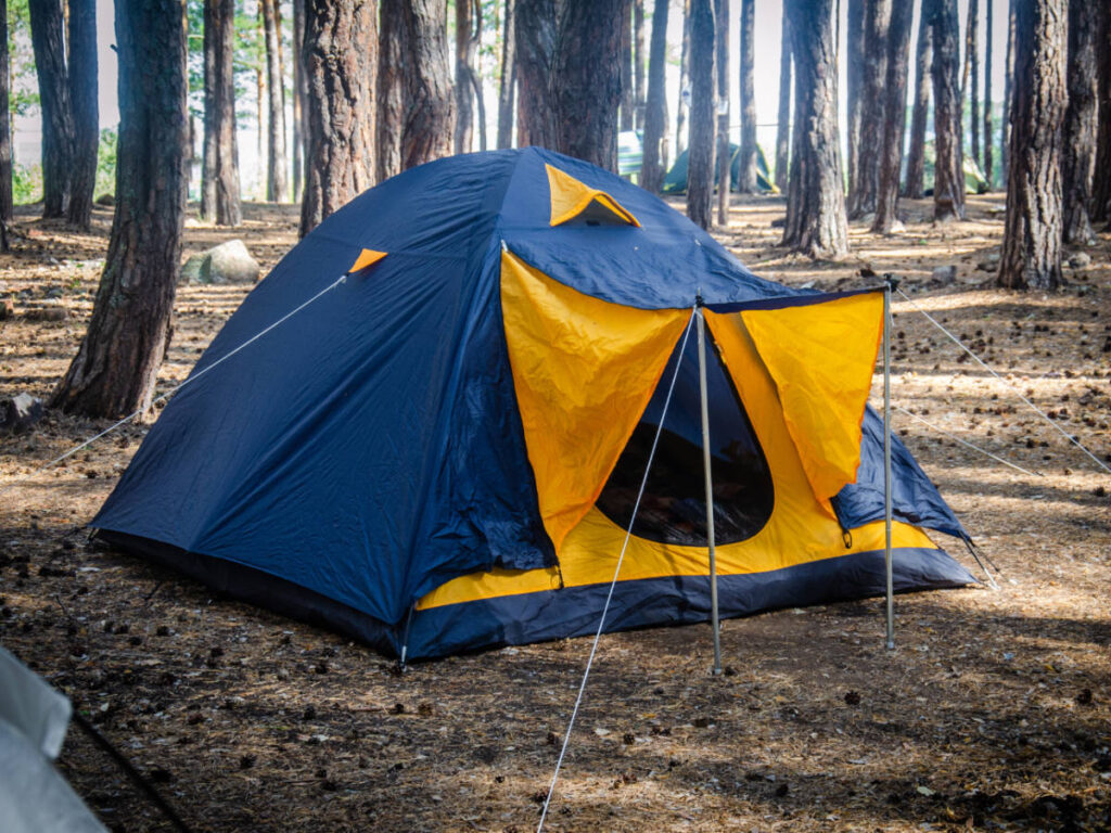 A camping tent at the Sequoia National Park