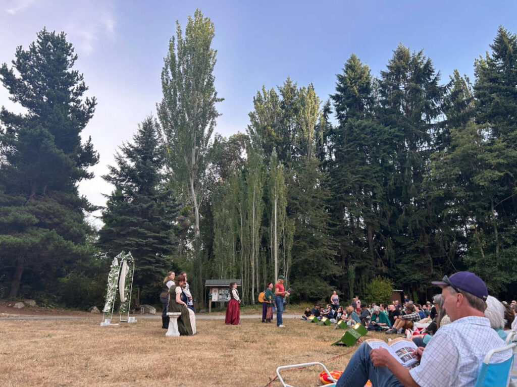 The actors preparing for the Much Ado About Nothing performance in Camp Long
