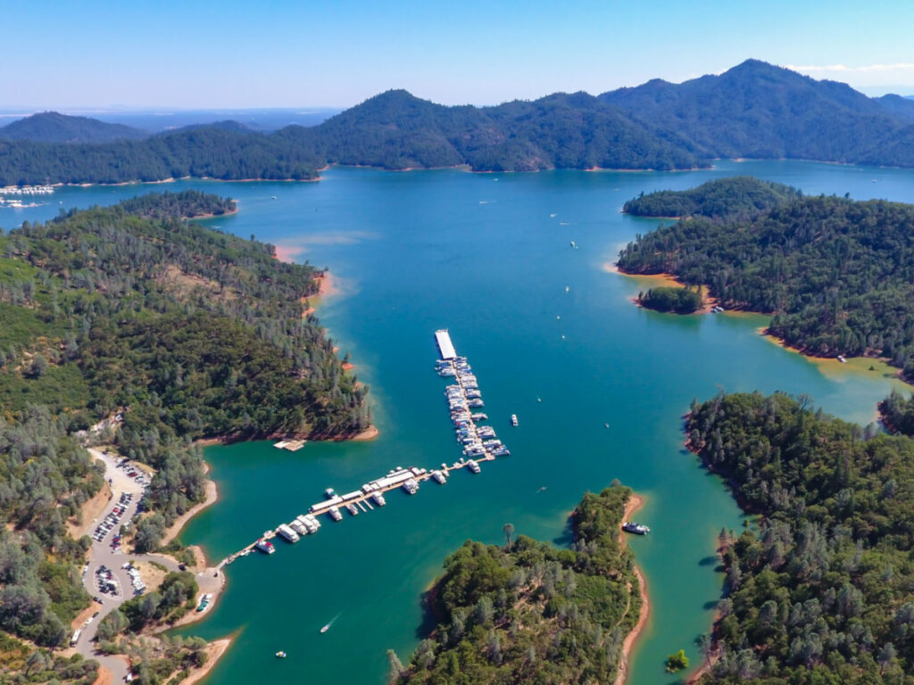 Aerial view Shasta Lake