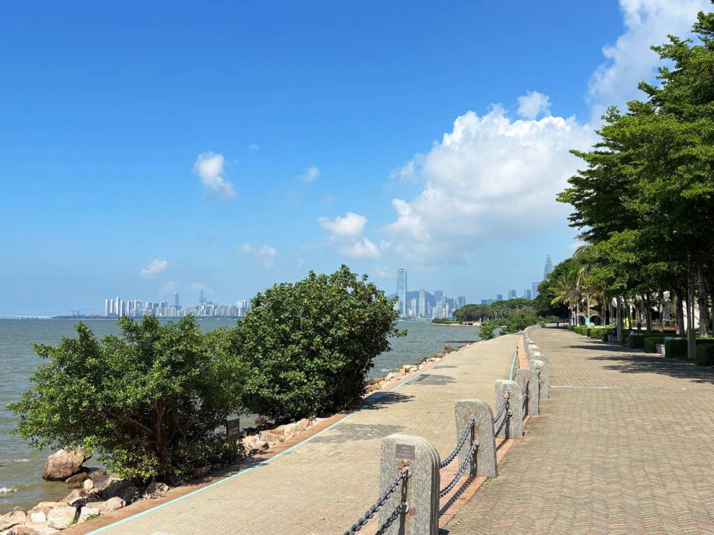 View of a path along the Shenzhen Bay Park