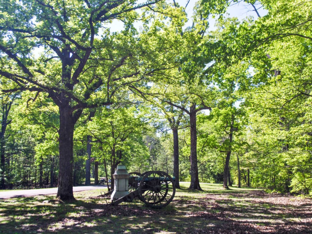 View of the lush greenery around the Shiloh Battlefield