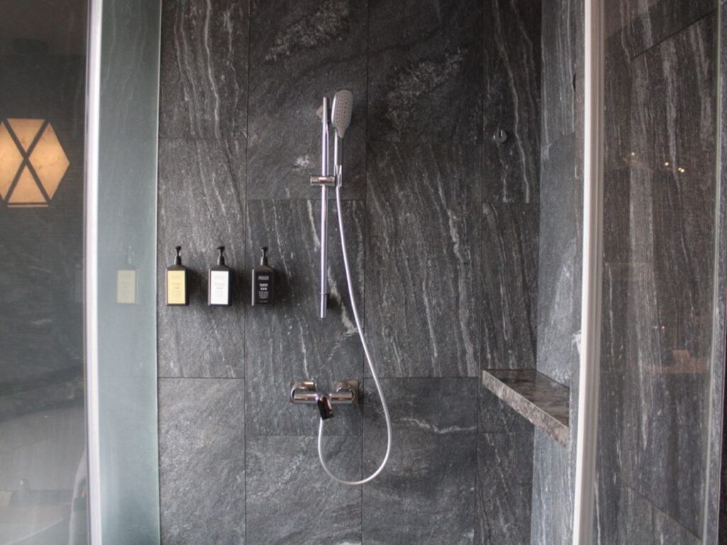View of the Shower area at the Deluxe Double Room
