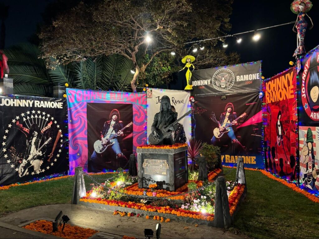 The Shrine for Johnny Ramone at Hollywood Forever Cemetery