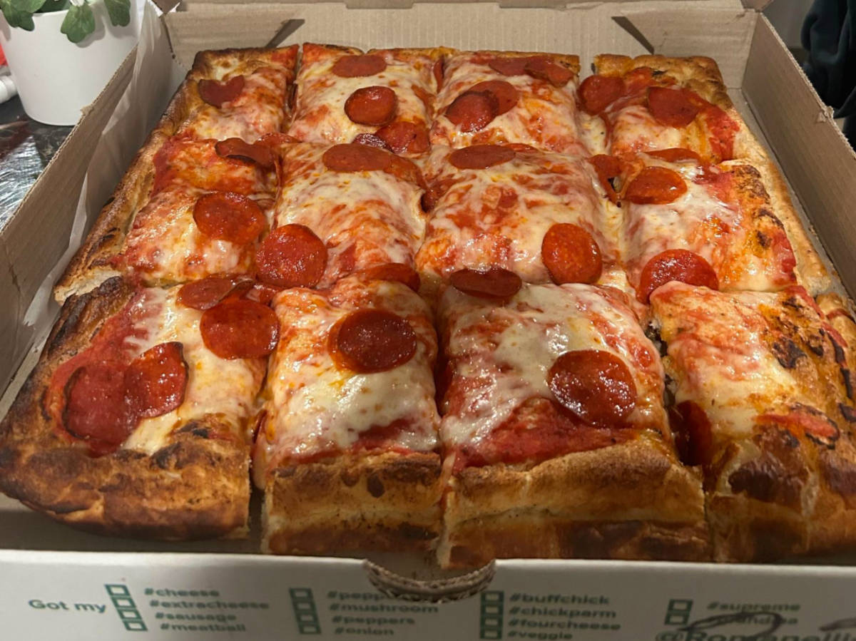 A box of Sicilian Pizza