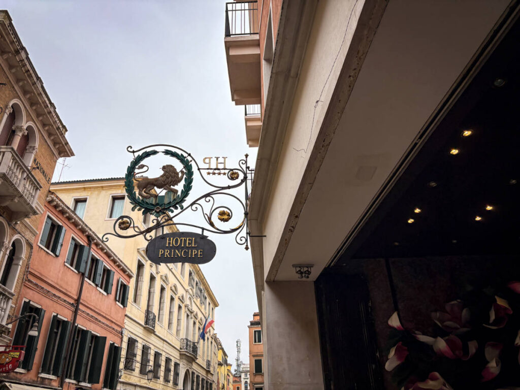 View of the signage outside Hotel Principe