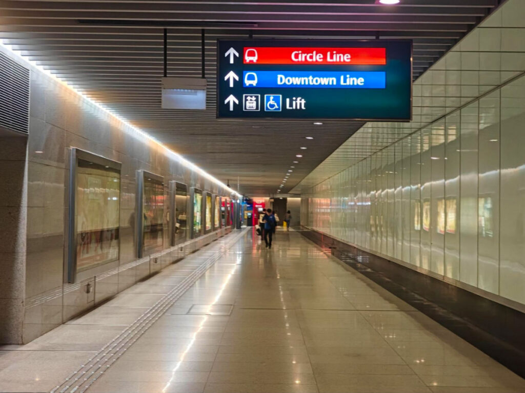 Commuters walking at Singapore’s underground stations