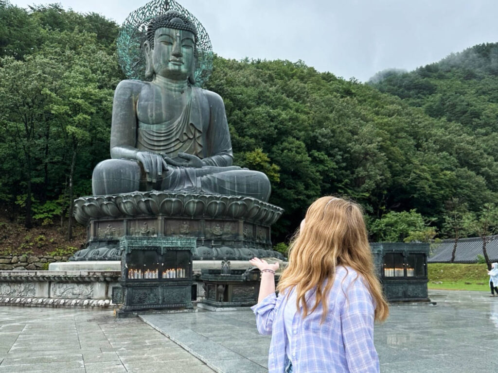 The author, Bethan Nutting at the Sinheungsa Temple in Soraksan National Park