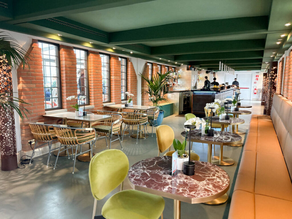 View of the chic and modern interior of the Skyline Bar & Restaurant