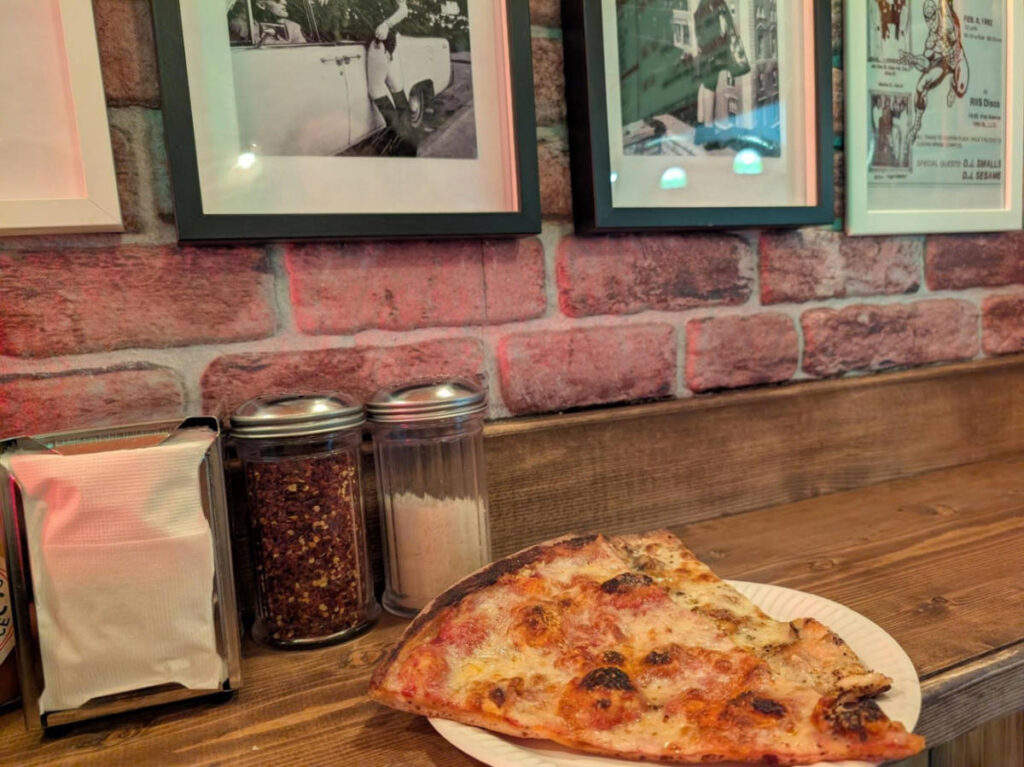 A slice of pizza from Sear’s Pizza
