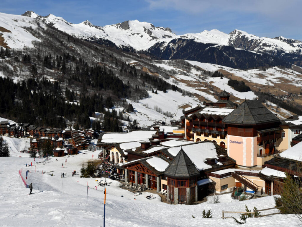 View of the slopes leading to the quaint Village of Valmorel