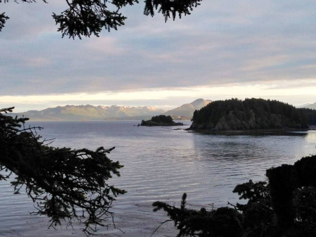View from one of the small islands during sunrise
