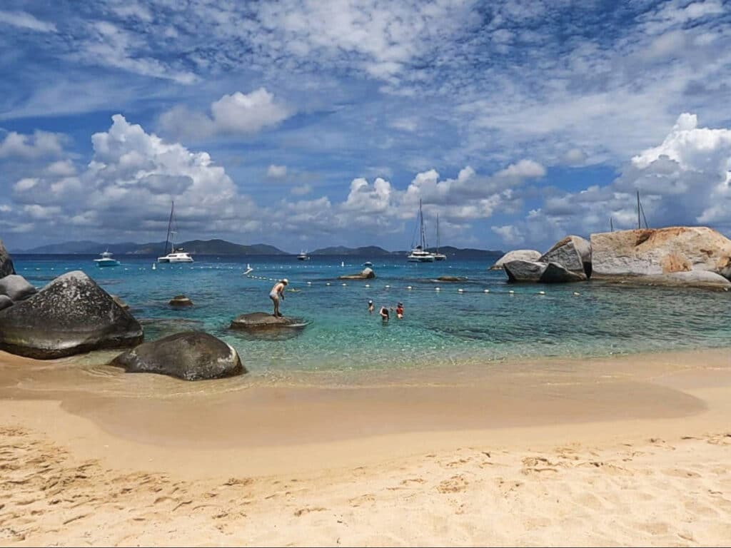 People enjoying their day at The Baths
