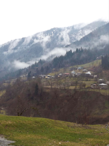View of the snow above the mountain in Khulo