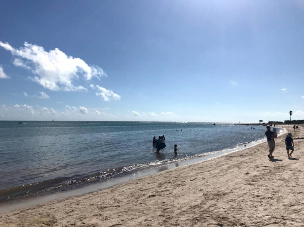 The people enjoying at the Sombrero Beach