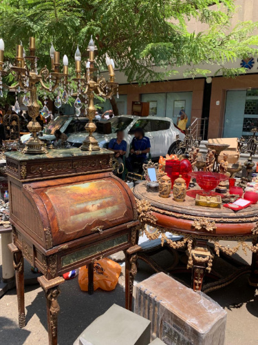 Different kinds of antiques for sale in Taxidermy Mongoose at Souq Diana