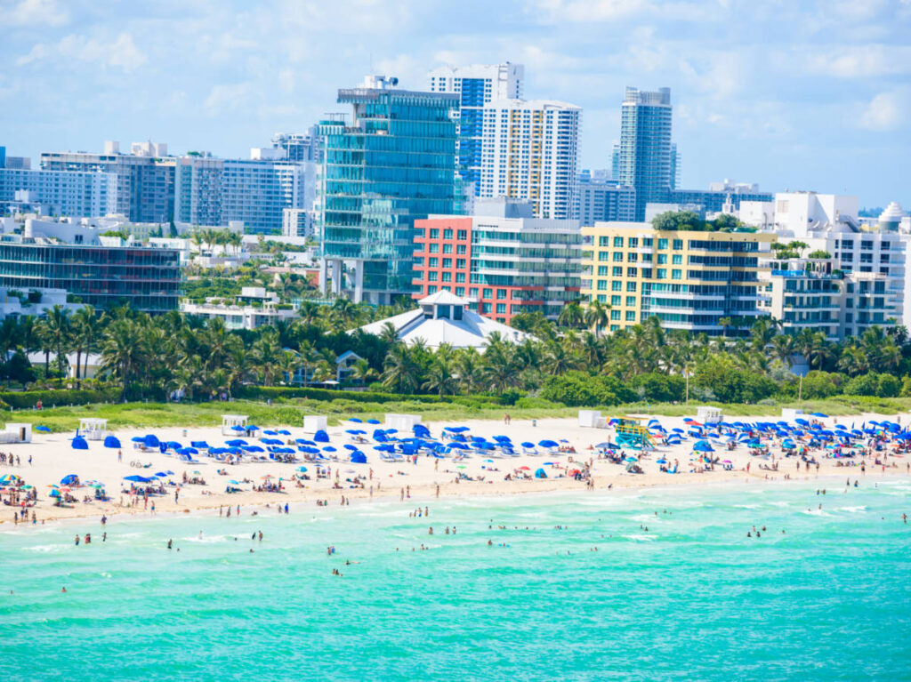 Aerial View of South Beach Miami on the Florida Coast