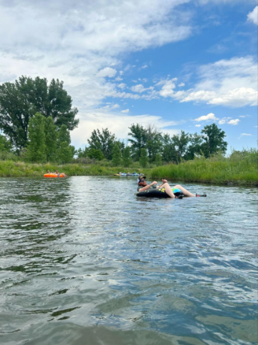 People tubing on the South Platte